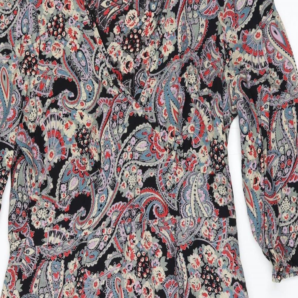 F&F Womens Black Floral  Fit & Flare  Size 12
