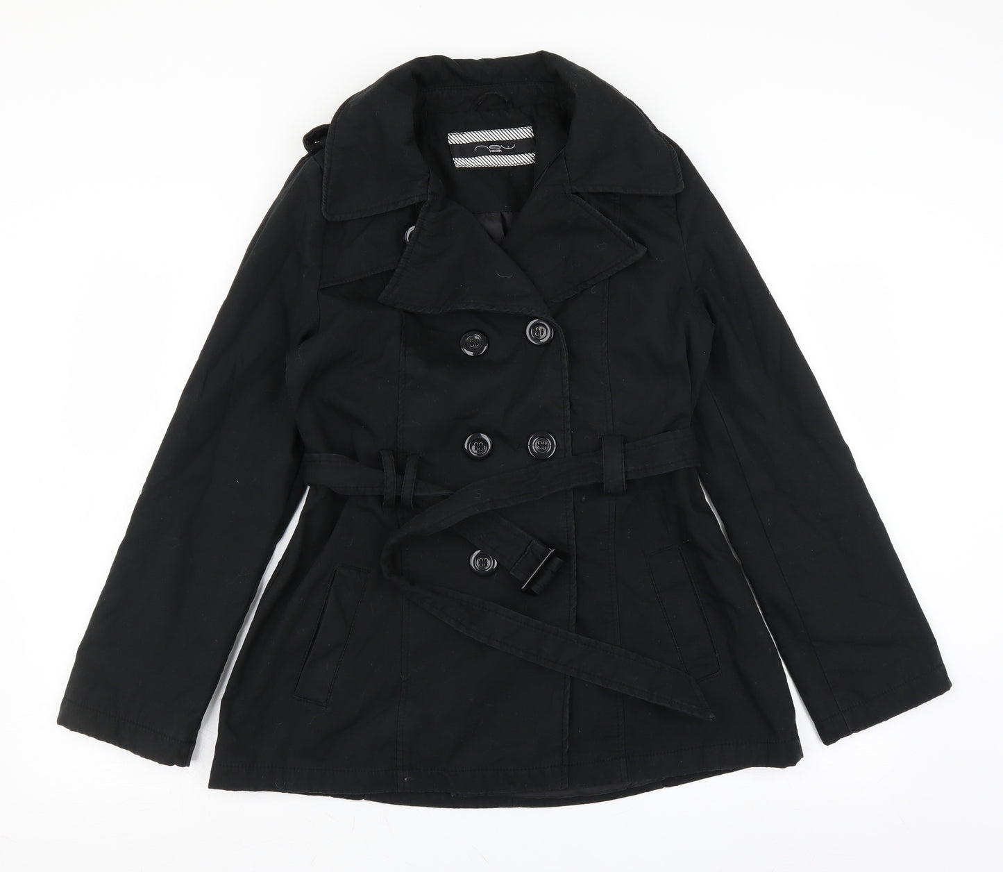 New Look Womens Black   Jacket  Size 14  - belted