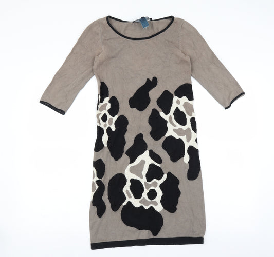 Front view of French Connection women’s brown jumper dress, size XS