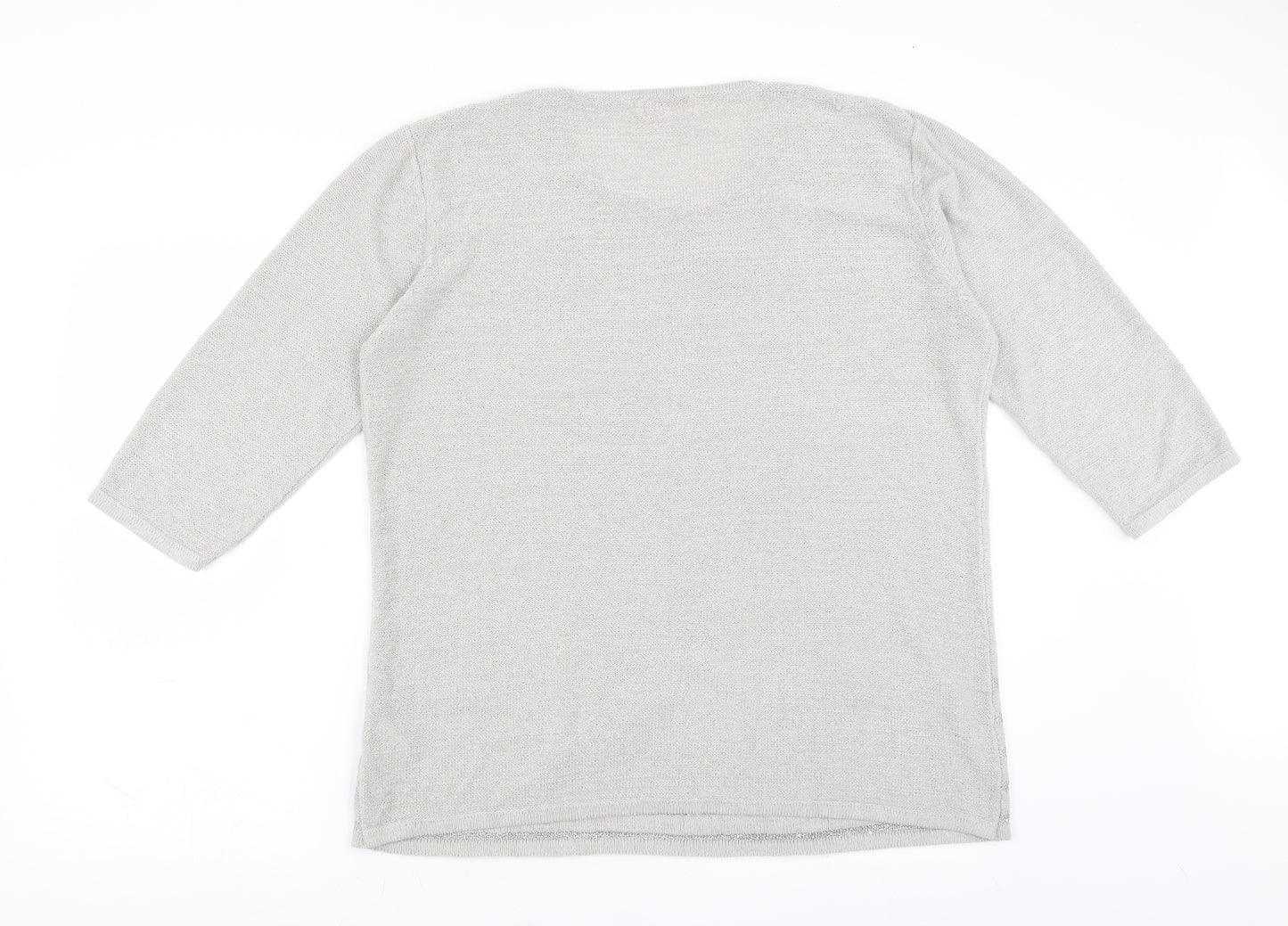 Slimma Womens Grey   Pullover Jumper Size 20  - Floral embroidery