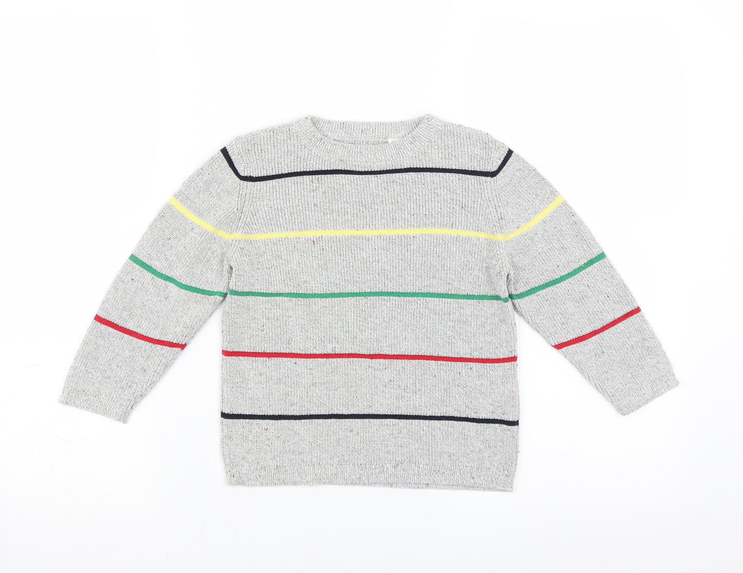 Zara Boys Grey Striped  Pullover Jumper Size 3-4 Years