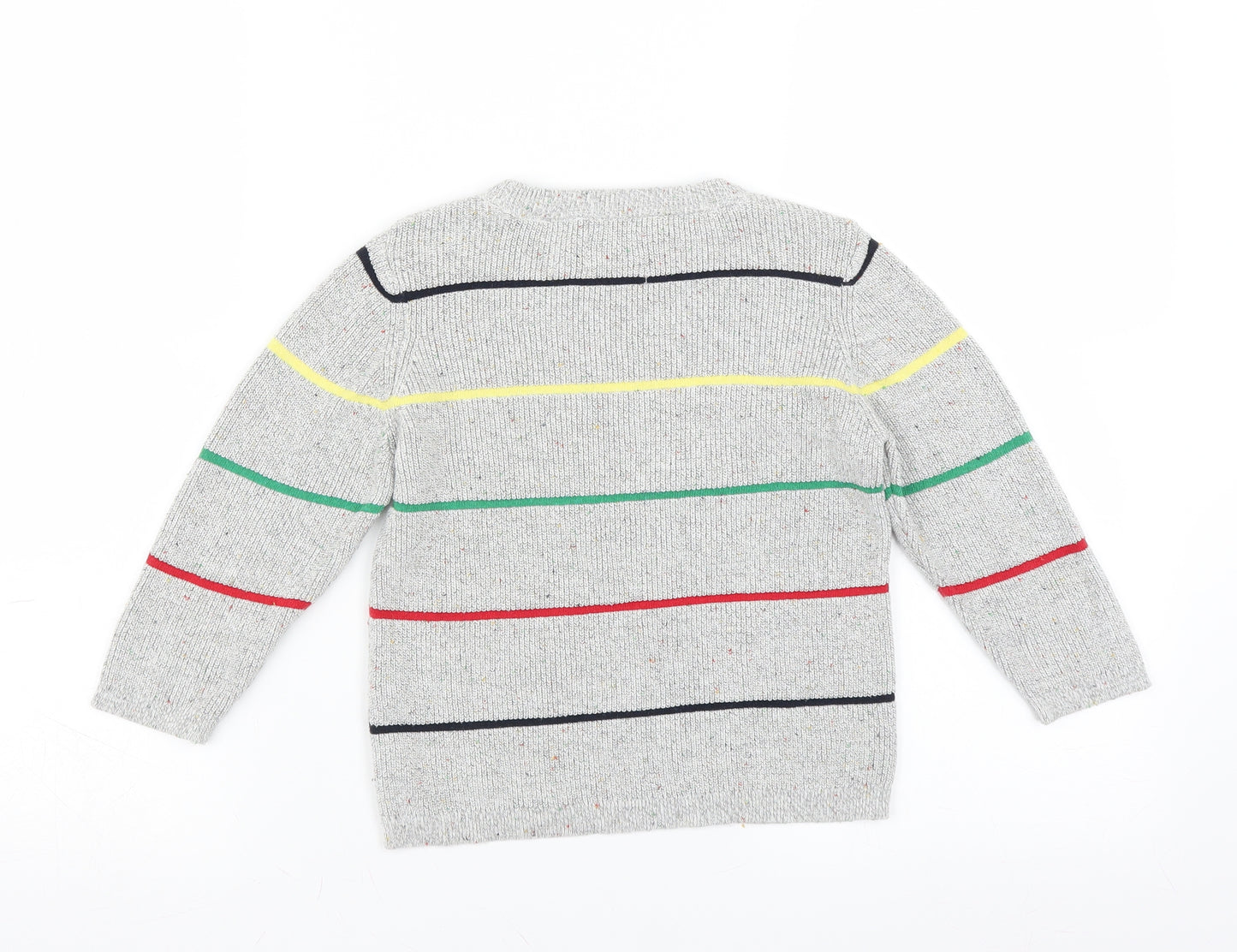 Zara Boys Grey Striped  Pullover Jumper Size 3-4 Years