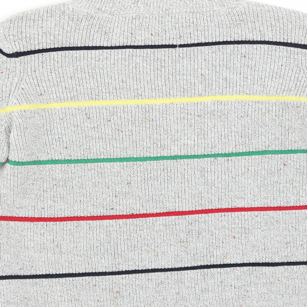 Zara Boys Grey Striped  Pullover Jumper Size 3-4 Years