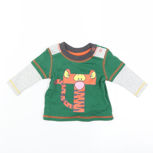 George Boys Green   Basic T-Shirt Size 0-3 Months  - Tigger Winnie the Pooh