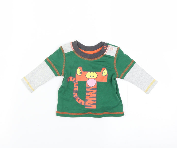 George Boys Green   Basic T-Shirt Size 0-3 Months  - Tigger Winnie the Pooh