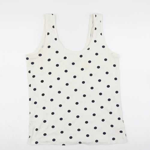 F&F Womens White Polka Dot  Basic Tank Size 14