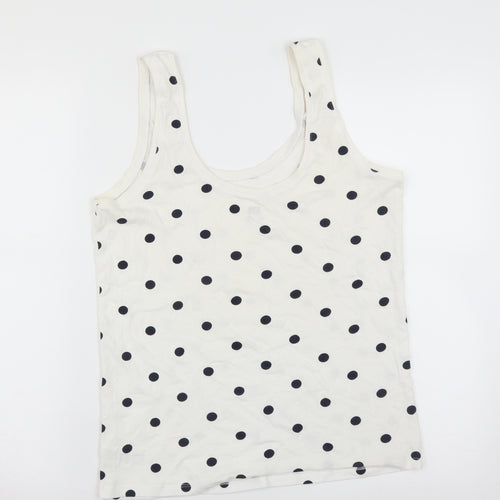 F&F Womens White Polka Dot  Basic Tank Size 14