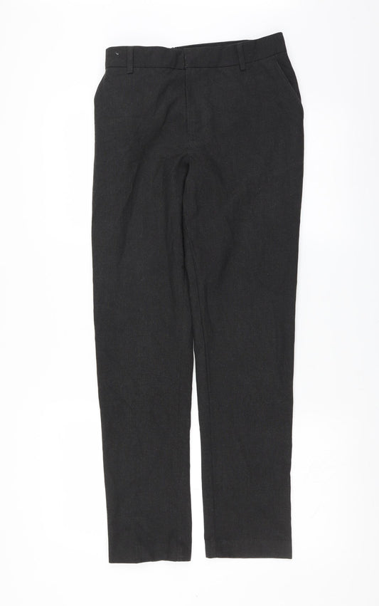 Front view of Marks & Spencer boys’ grey trousers, size 14-15, years