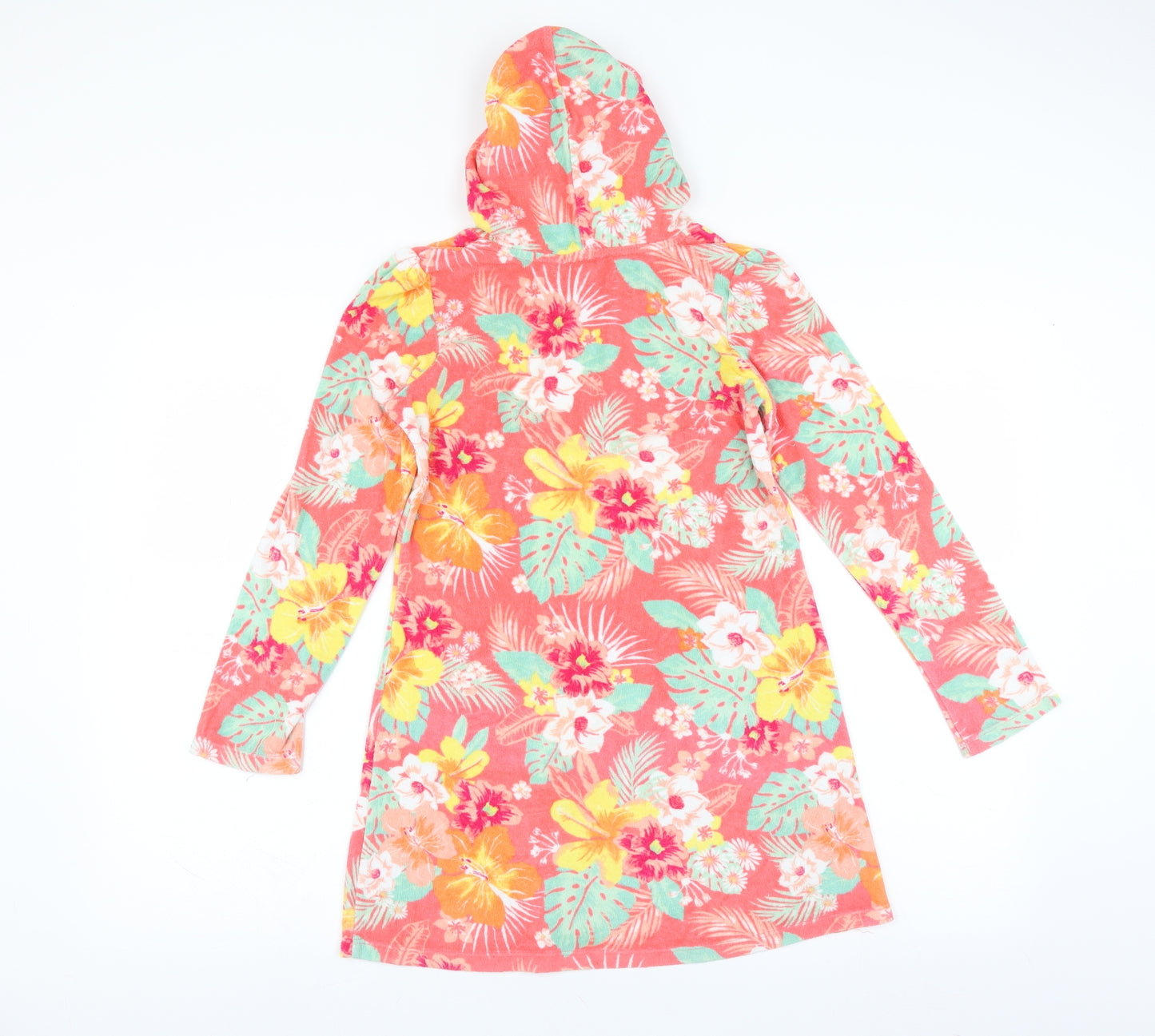 Monsoon Girls Pink Floral  Jumper Dress  Size 11-12 Years  - hooded