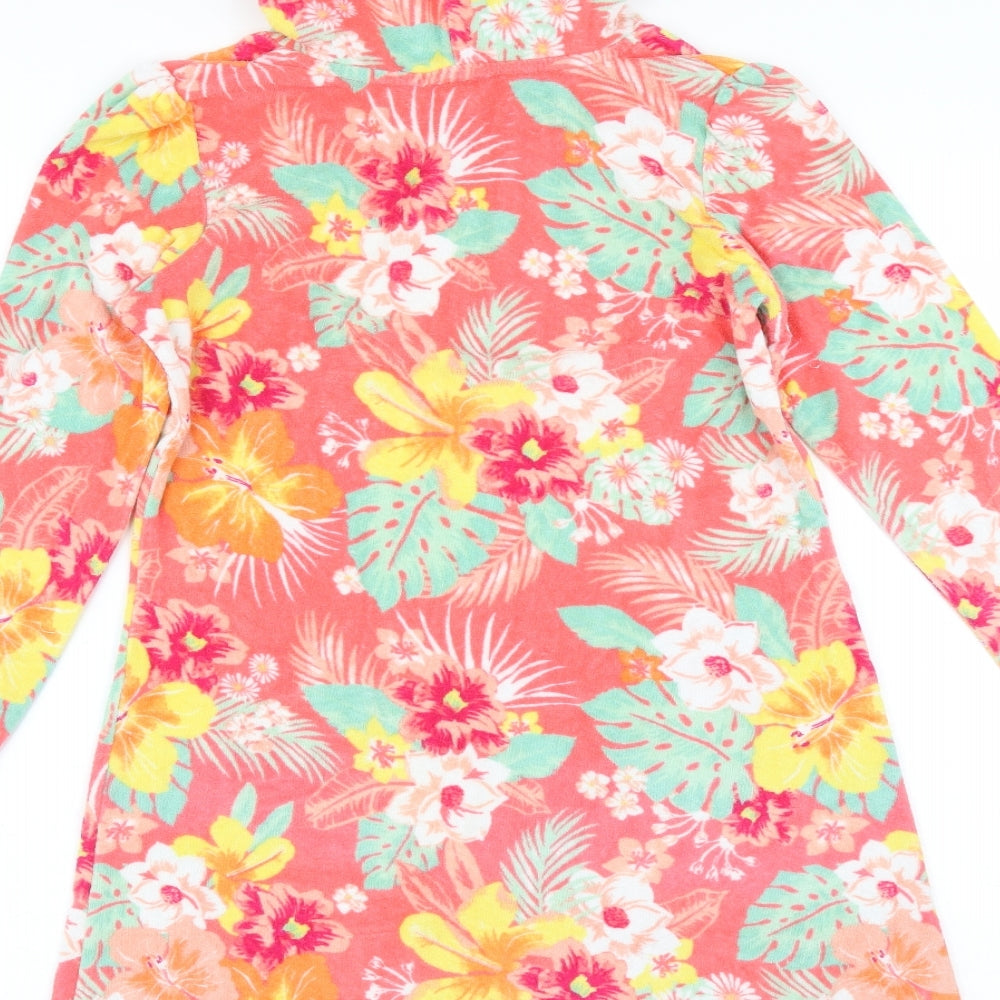 Monsoon Girls Pink Floral  Jumper Dress  Size 11-12 Years  - hooded