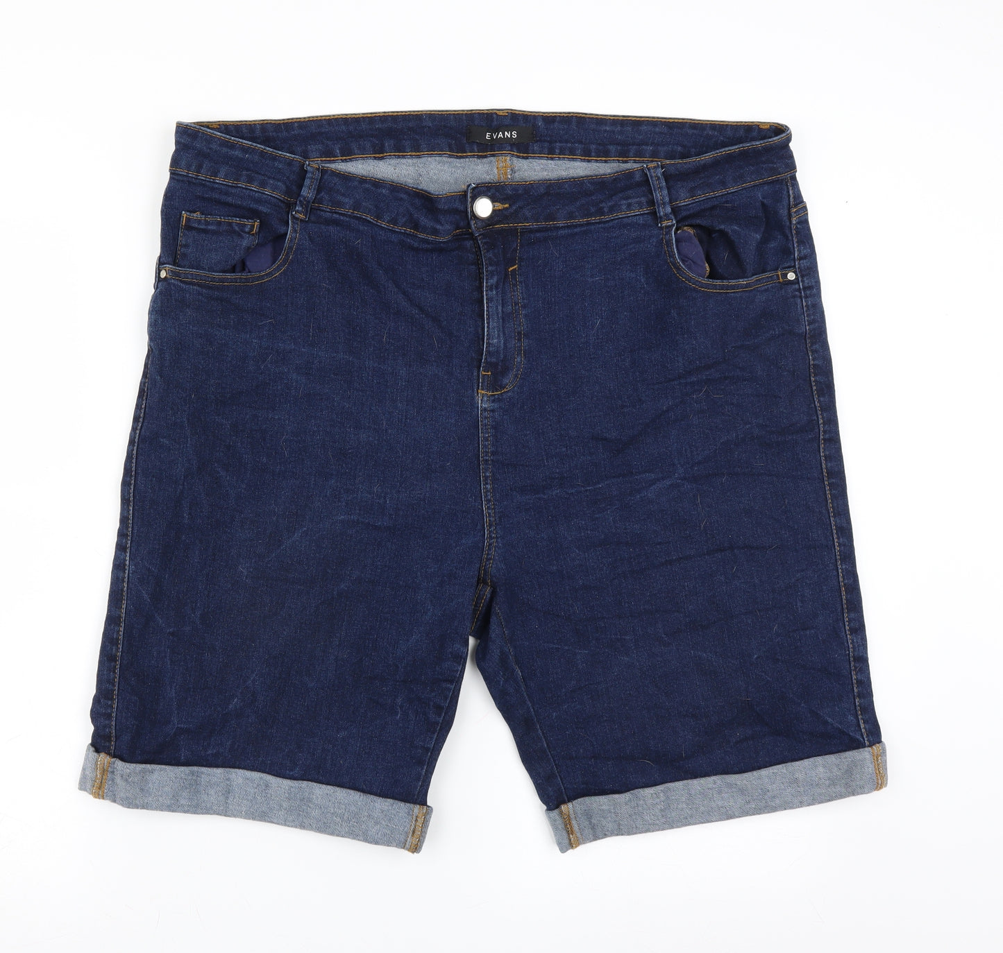 Evans Womens Blue  Denim Bermuda Shorts Size 24