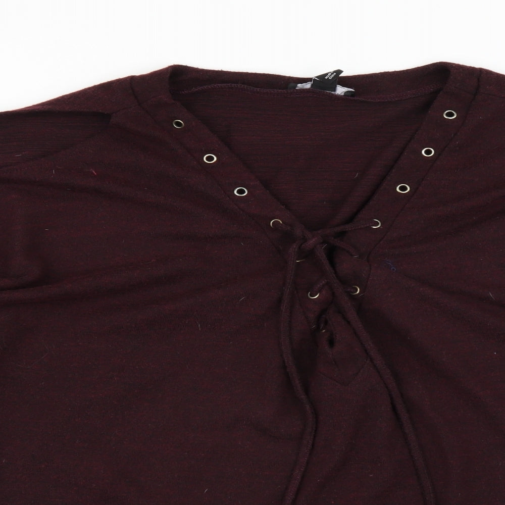 New Look Womens Purple   Pullover Jumper Size 26  - cold shoudler