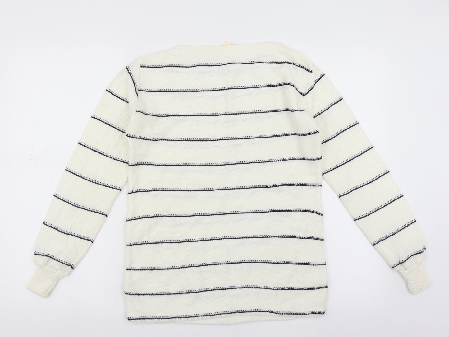 Dorothy Perkins Womens White Striped  Pullover Jumper Size S