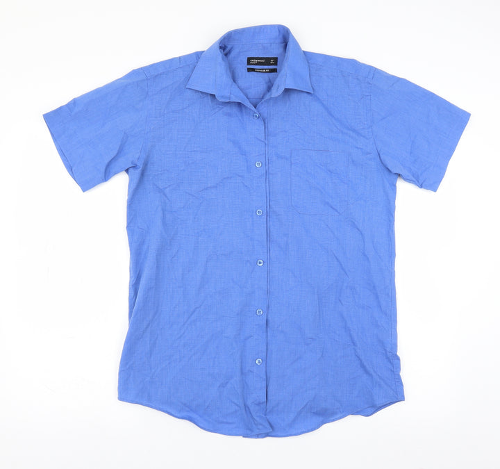 Cedar Wood State Mens Blue Button-Up Size 15