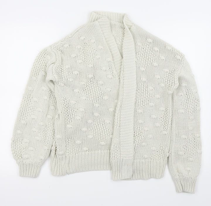 F&F Womens White Cardigan Jumper Size 10