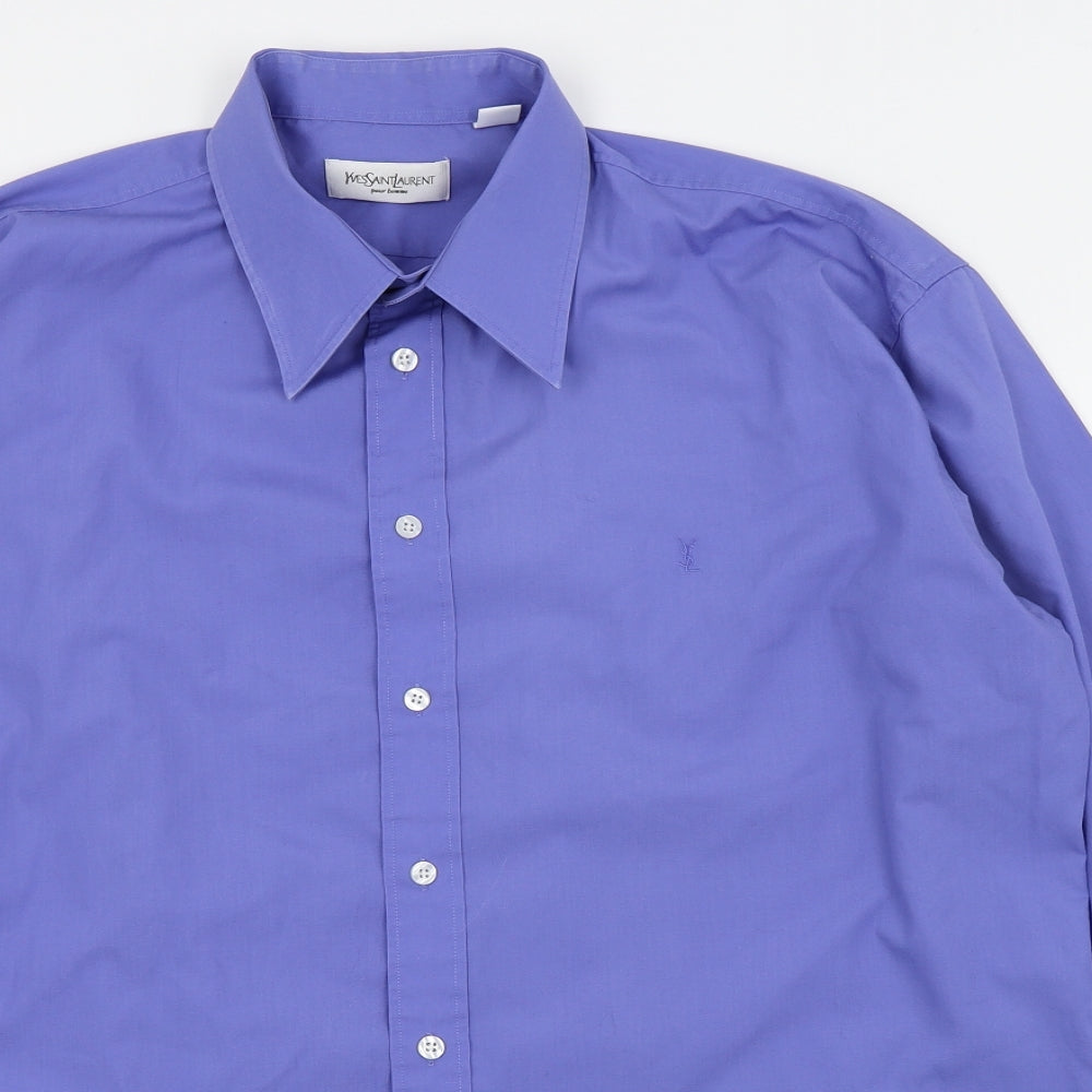 YSL Mens Blue    Dress Shirt Size 16