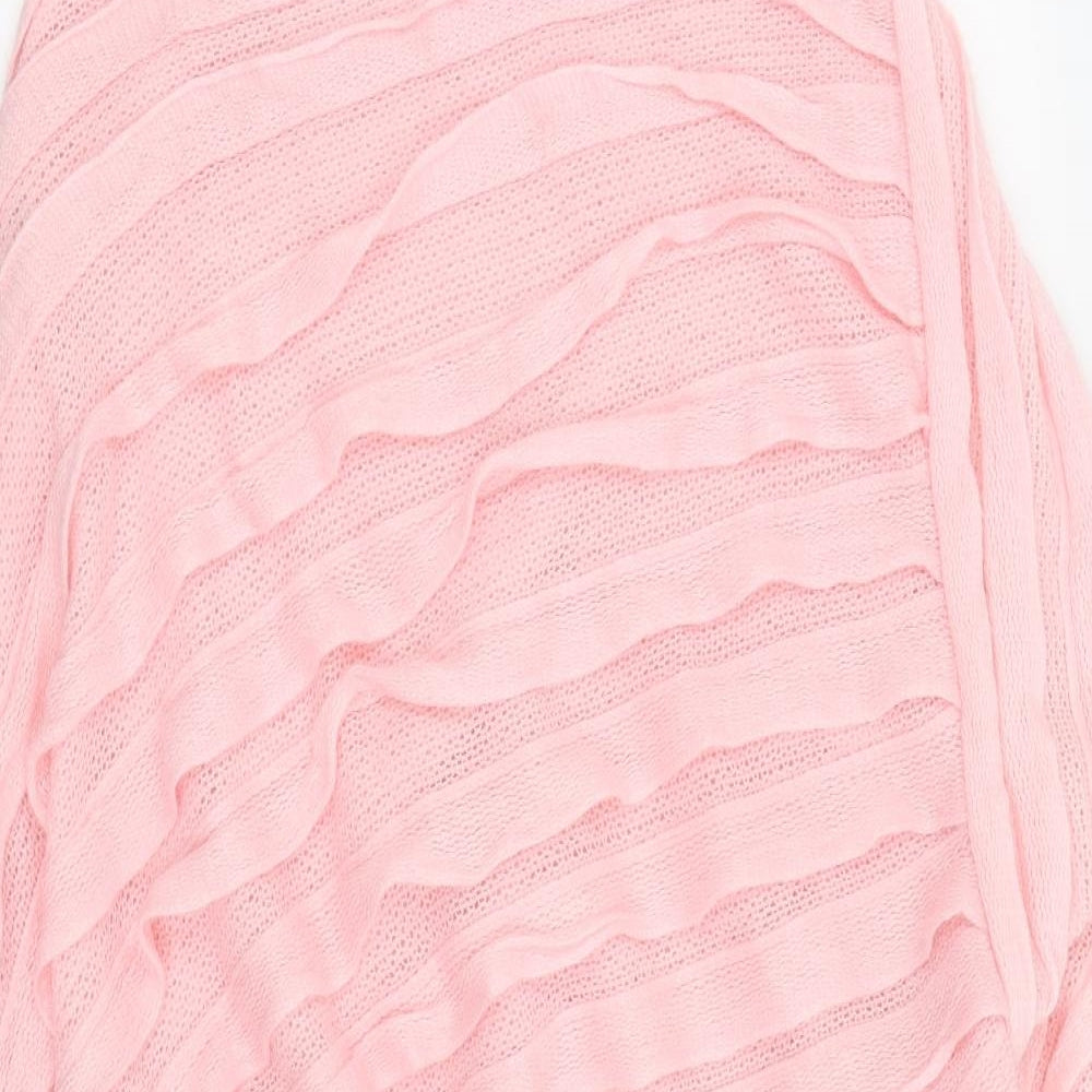 mallsaj Womens Pink   Basic T-Shirt One Size  - PONCHO