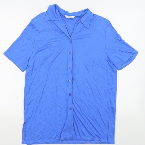 M&S Womens Blue   Basic Button-Up Size 16