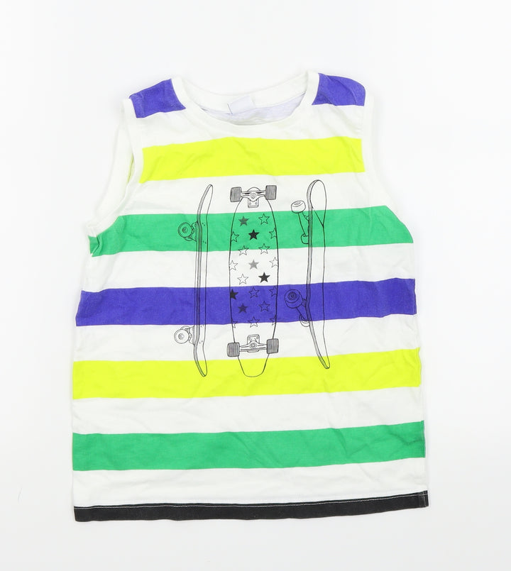 Mayoral Boys Multicoloured Striped Basic Tank Size 7 Years