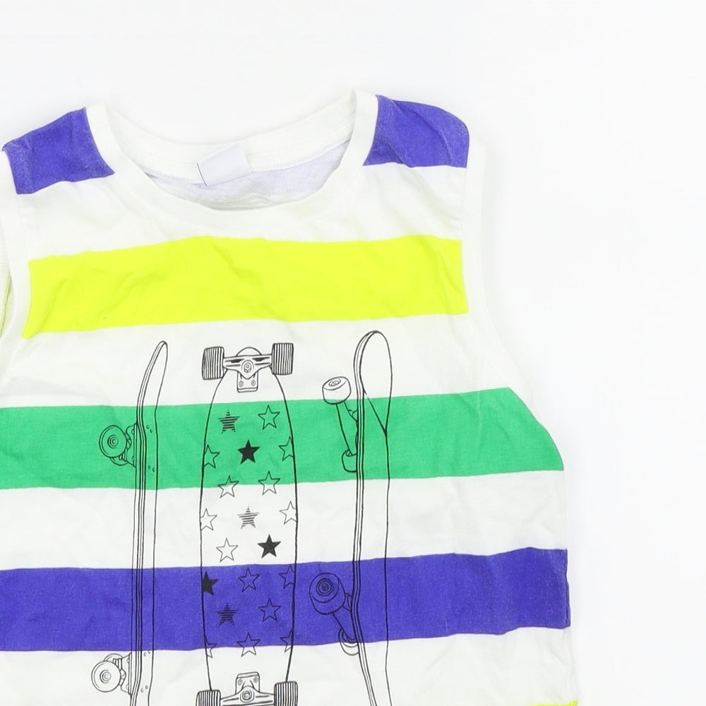 Mayoral Boys Multicoloured Striped  Basic Tank Size 7 Years