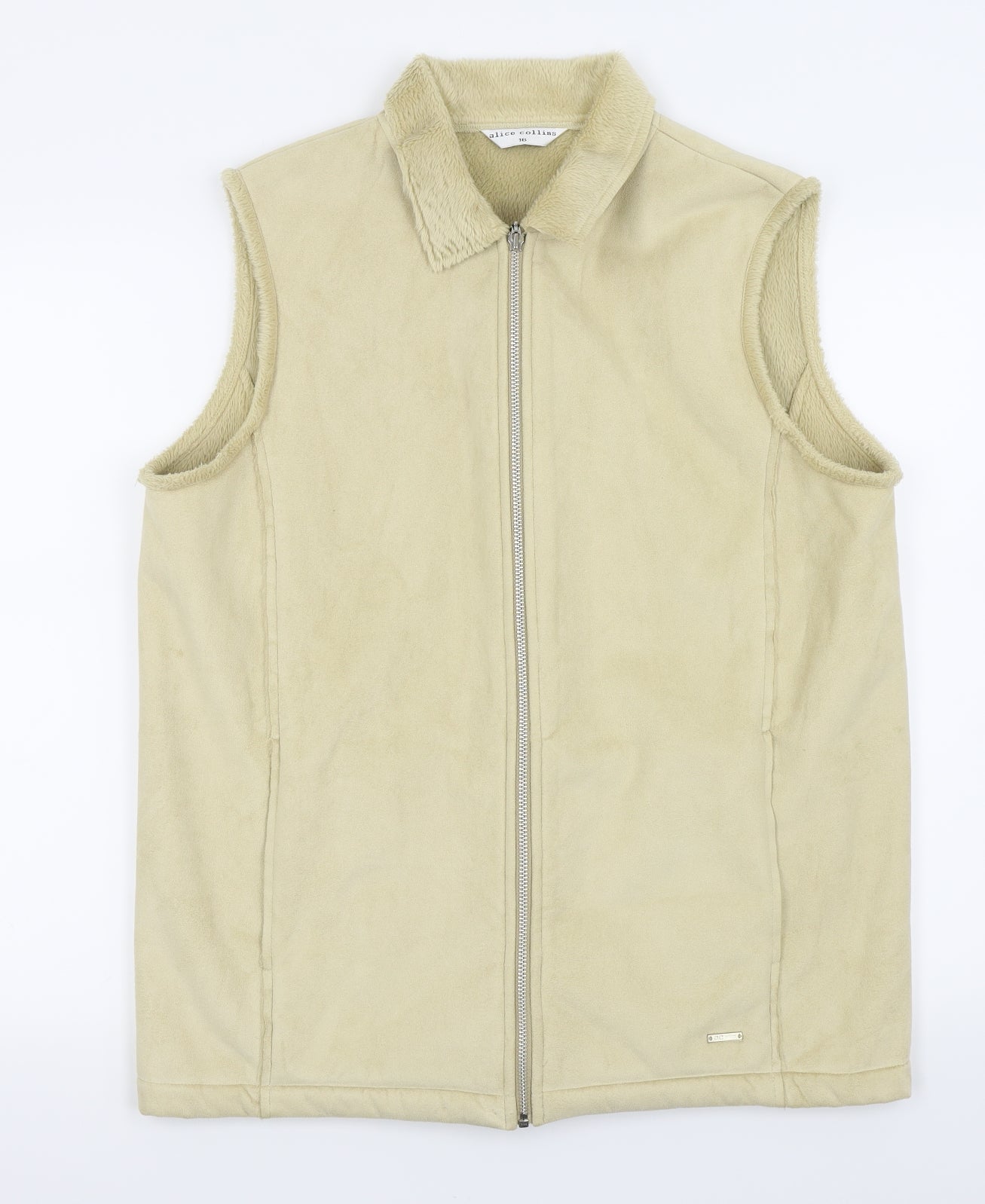 Alice Collins Womens Beige   Gilet Coat Size 16