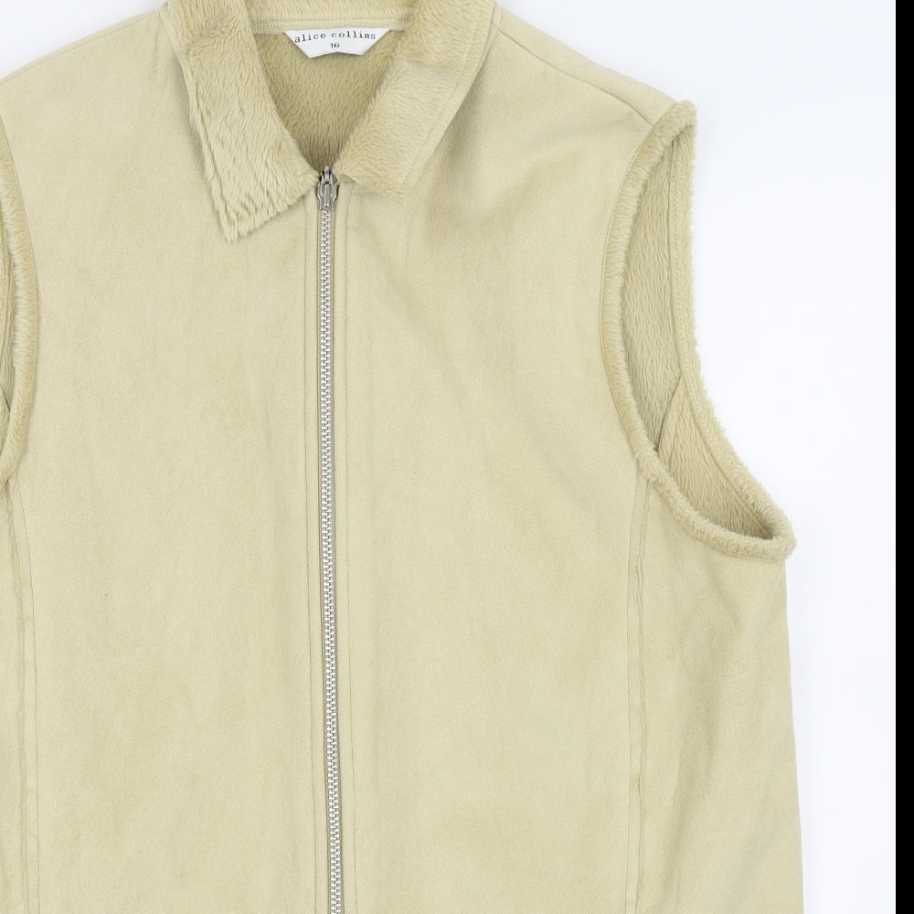 Alice Collins Womens Beige   Gilet Coat Size 16