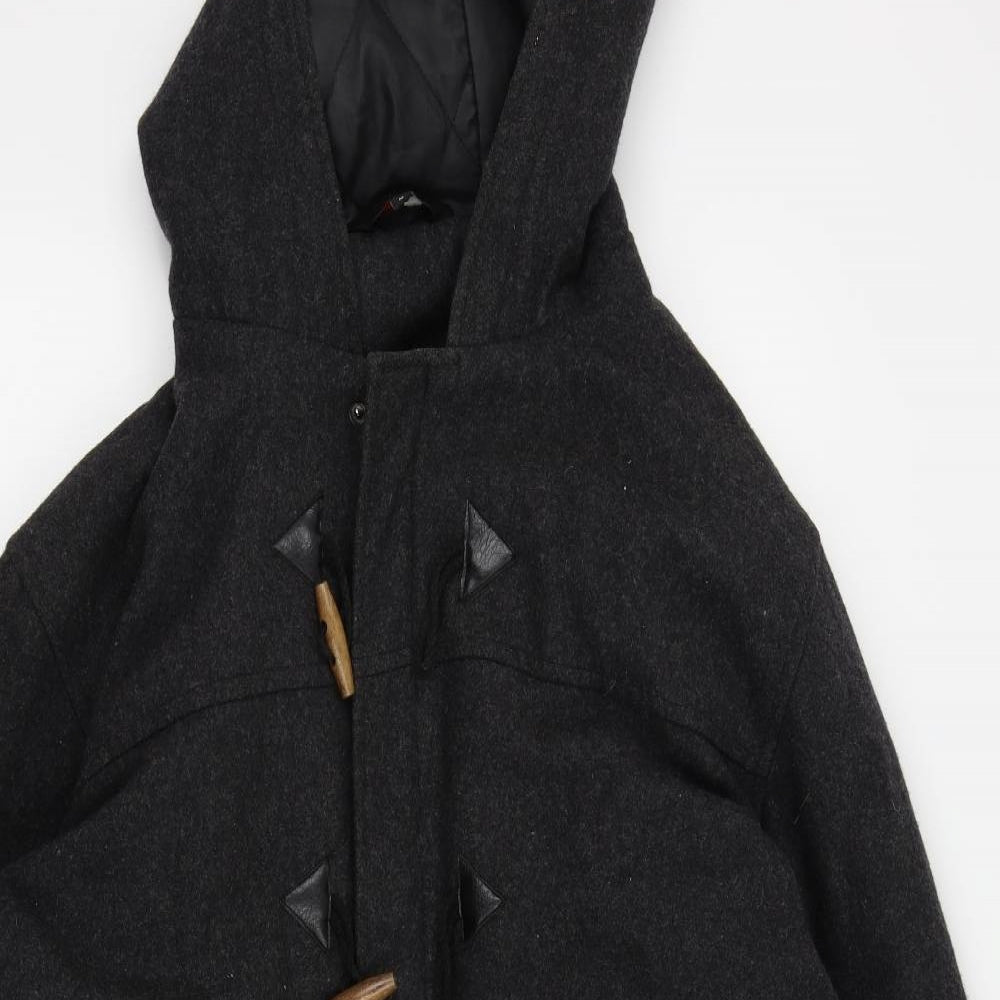 Cutting Edge Mens Black   Overcoat Coat Size M