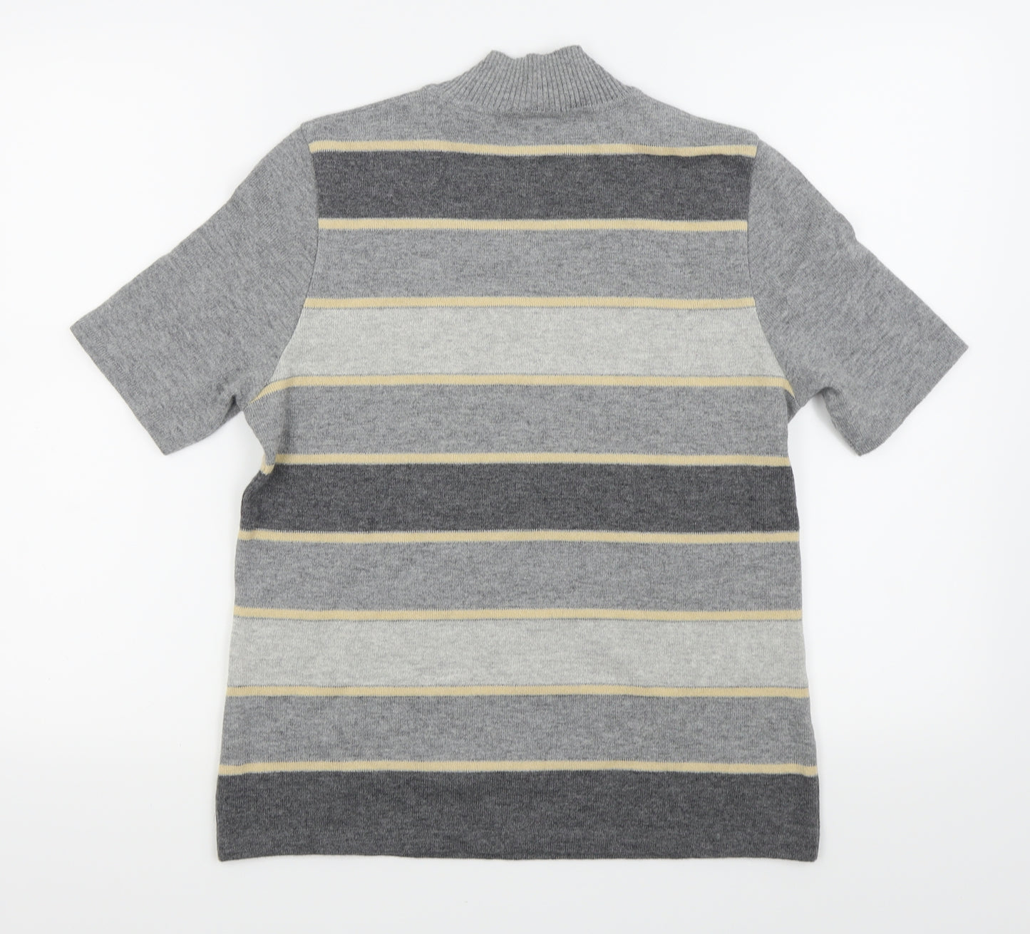Basler Womens Grey Striped  Basic T-Shirt Size 10
