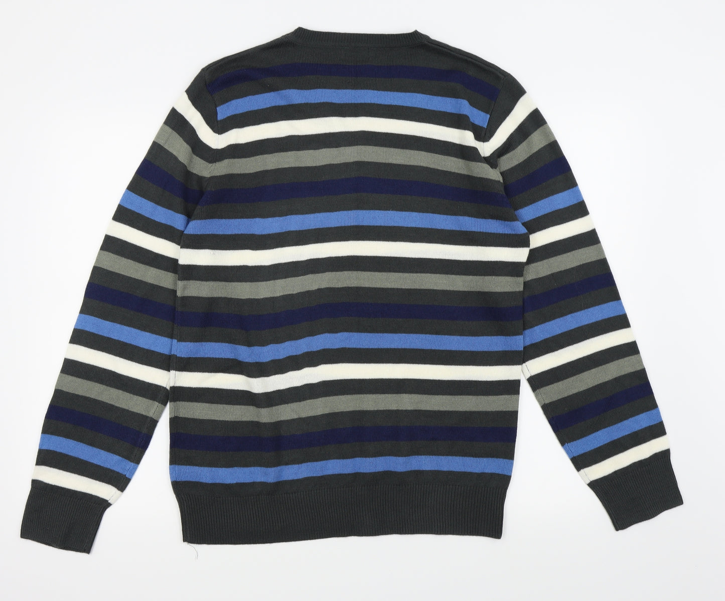 F&F Mens Multicoloured Striped  Pullover Jumper Size M