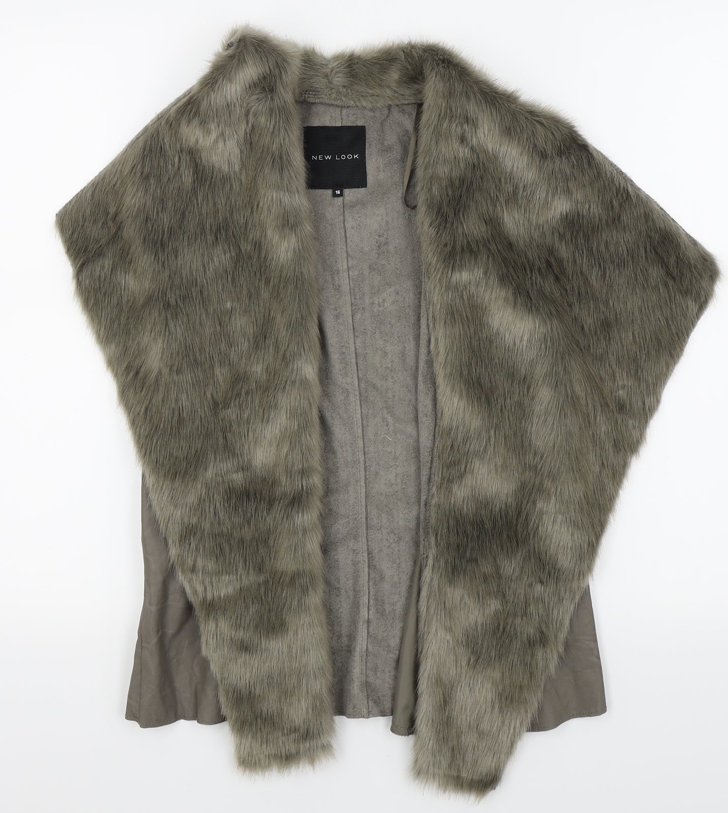 New Look Womens Brown   Gilet Coat Size 16