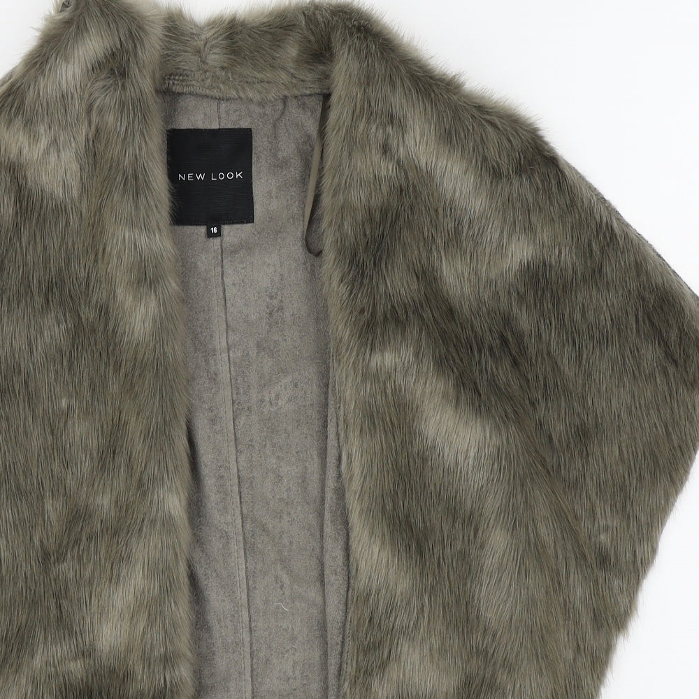 New Look Womens Brown   Gilet Coat Size 16