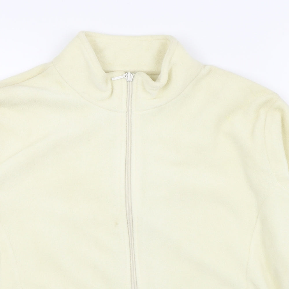 M&s Womens White   Full Zip Jumper Size 18  - Fleece