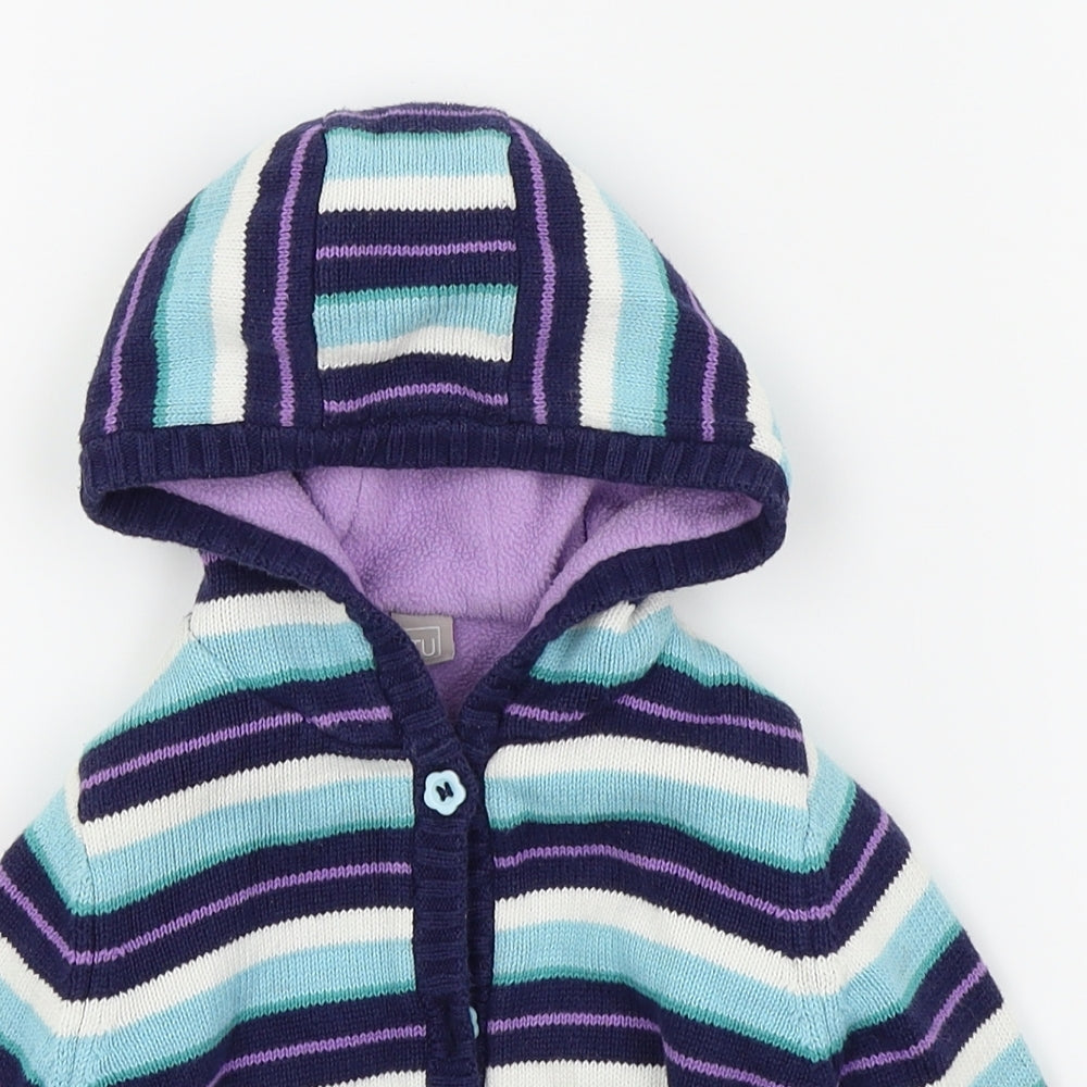 TU Girls Multicoloured Striped  Full Zip Jumper Size 18-24 Months