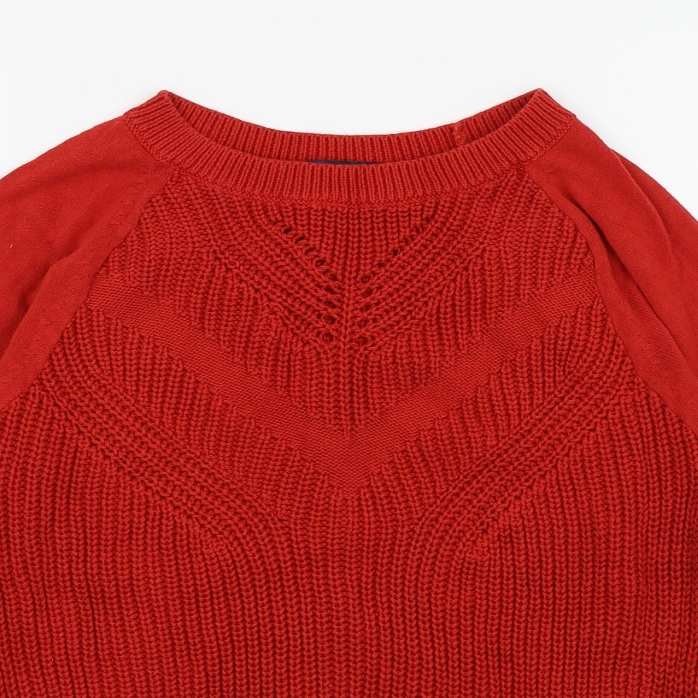 M&s Womens Red   Pullover Jumper Size 12