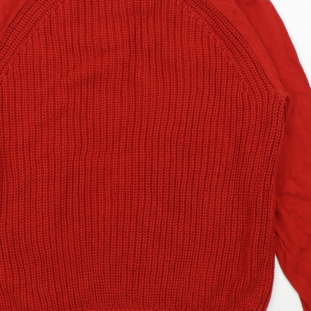 M&s Womens Red   Pullover Jumper Size 12