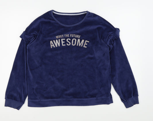 Front view of Marks & Spencer girls’ blue jumper, size 14-15, years