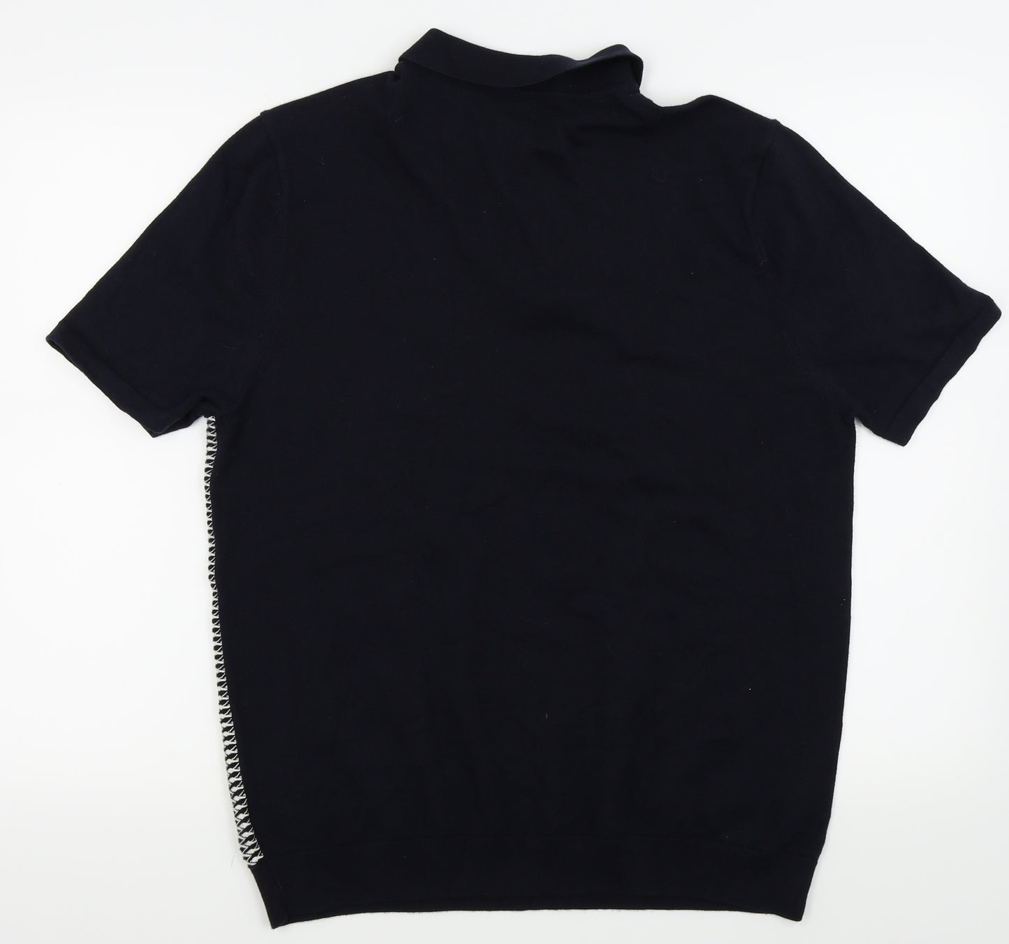 NEXT Mens Black Houndstooth   Polo Size L