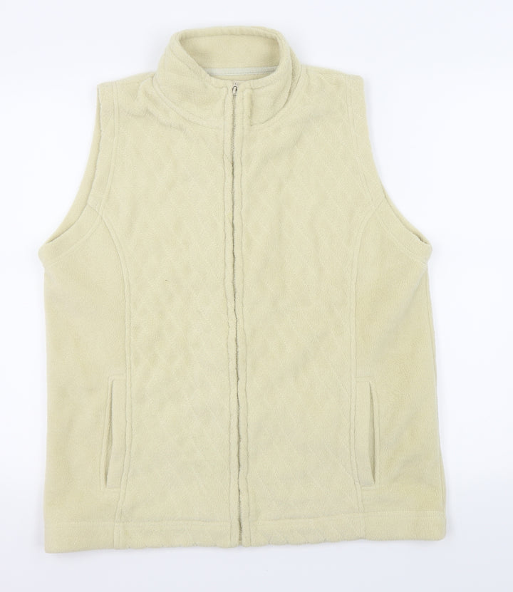 EWM Womens White Gilet Coat Size 14 - fleece