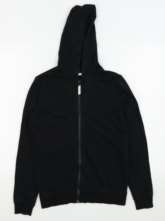 Front view of Asda George boys’ black full zip jumper, size 13-14, years