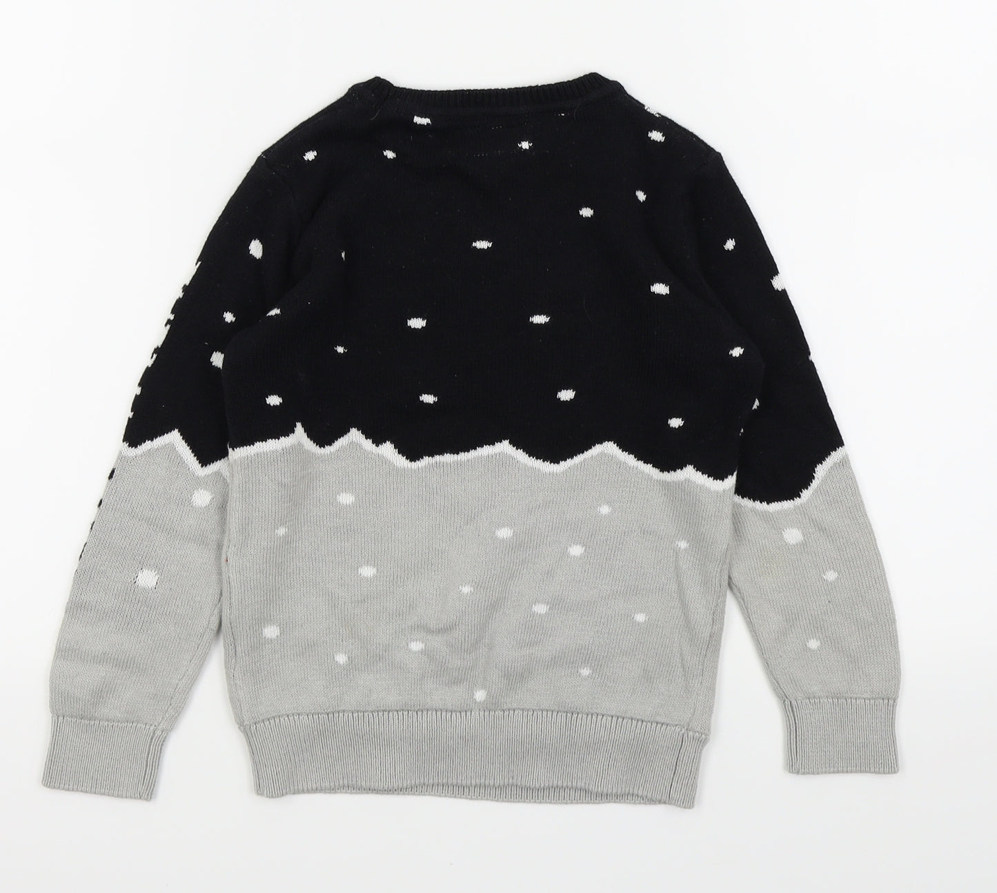 NEXT Boys Grey Polka Dot  Pullover Jumper Size 5 Years  - Christmas Jumper