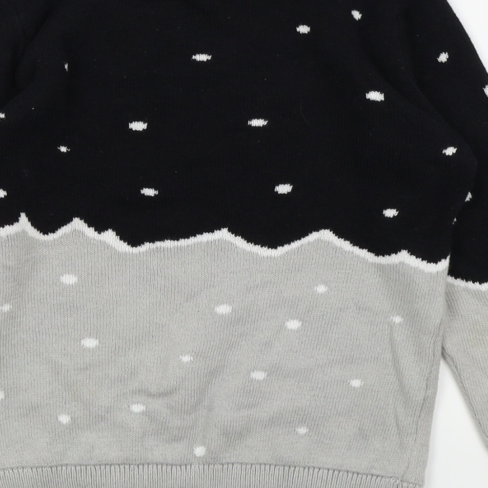 NEXT Boys Grey Polka Dot  Pullover Jumper Size 5 Years  - Christmas Jumper