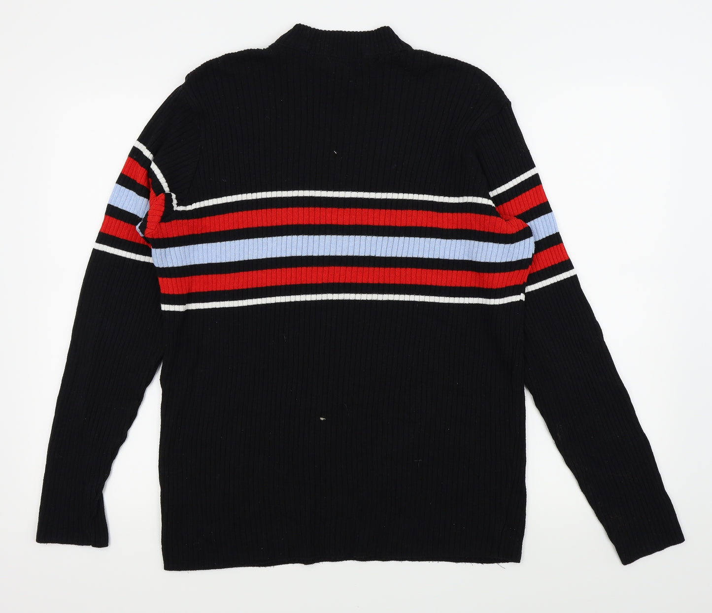 Run & Fly Womens Black Striped  Pullover Jumper Size L