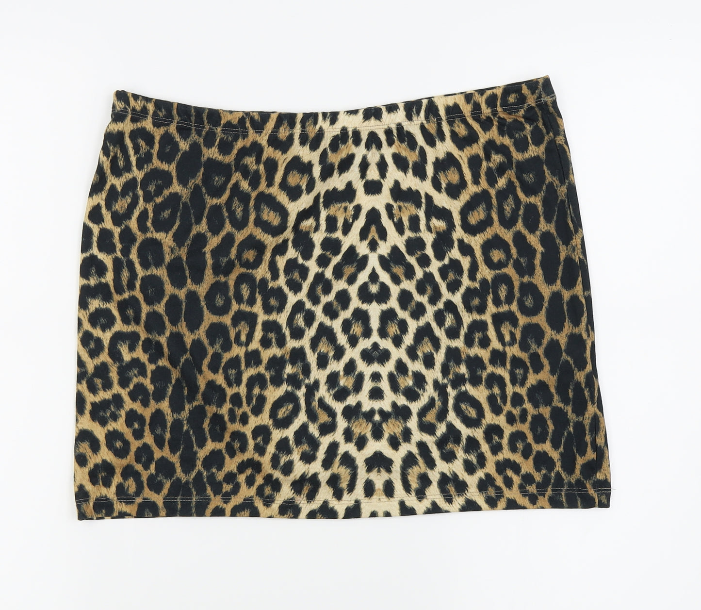 Internacionale Womens Brown Animal Print  Mini Skirt Size 16