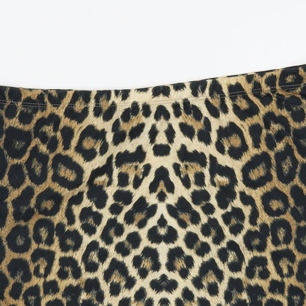 Internacionale Womens Brown Animal Print  Mini Skirt Size 16