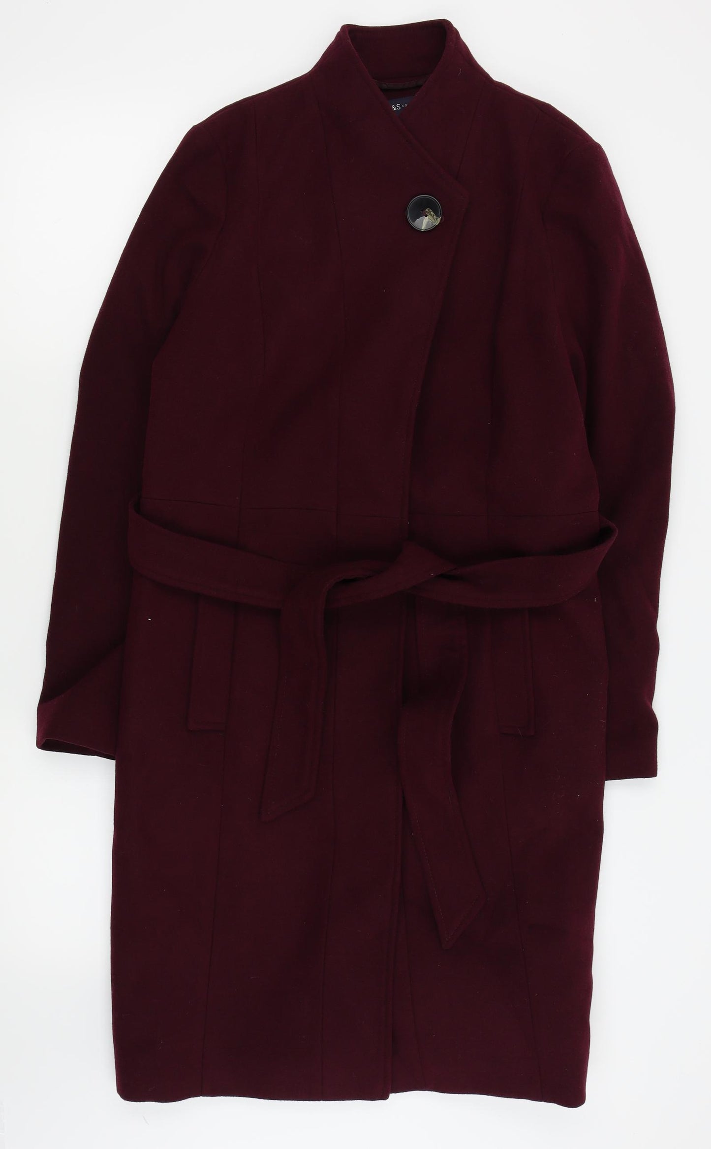 M&s Womens Purple   Overcoat Coat Size 16