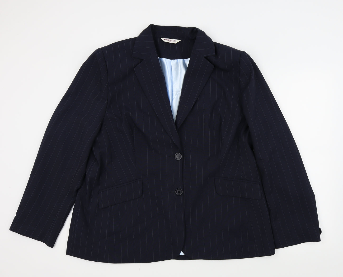Bonmarche Womens Blue Pinstripe  Jacket Blazer Size 20