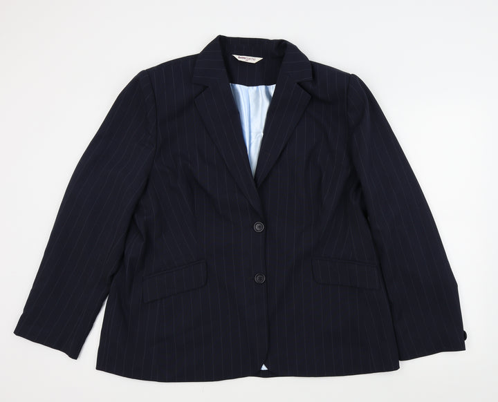Bonmarche Womens Blue Pinstripe Jacket Blazer Size 20