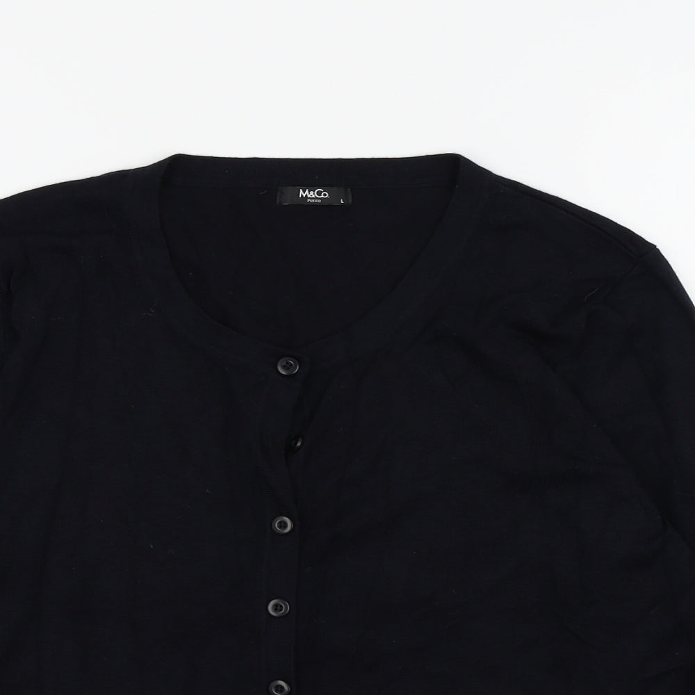 M&Co Womens Black   Cardigan Jumper Size L