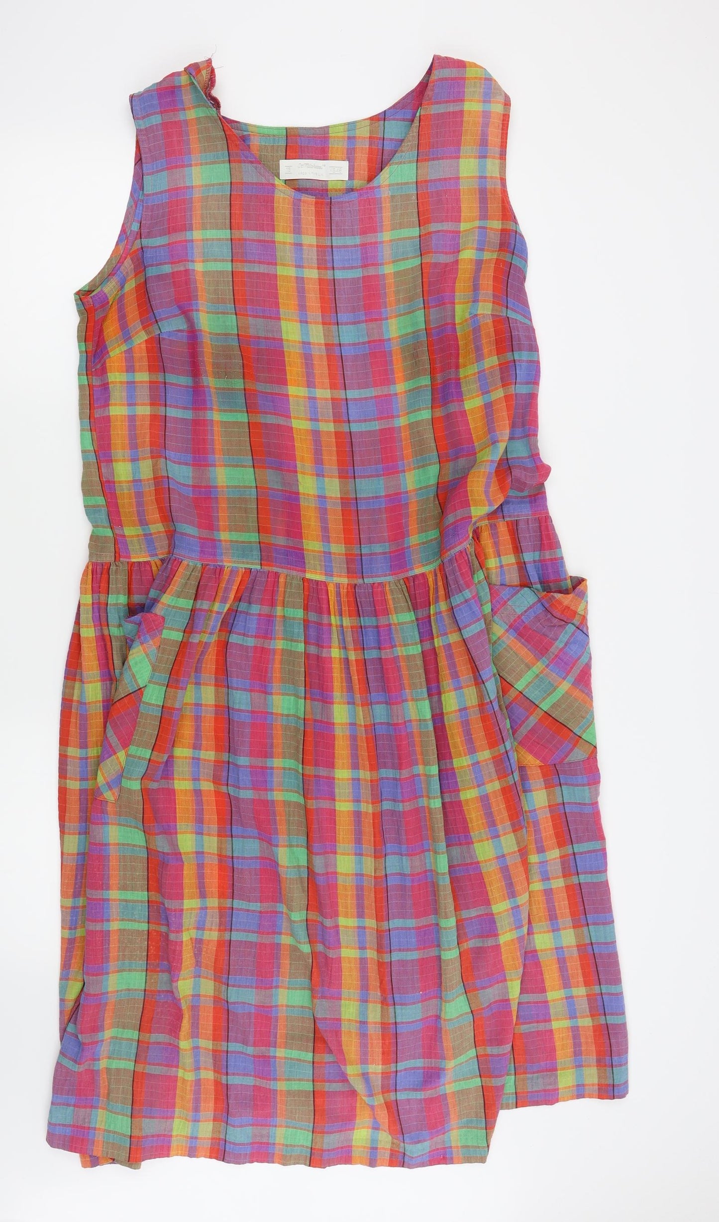 st michaels Womens Multicoloured Check  Fit & Flare  Size 18