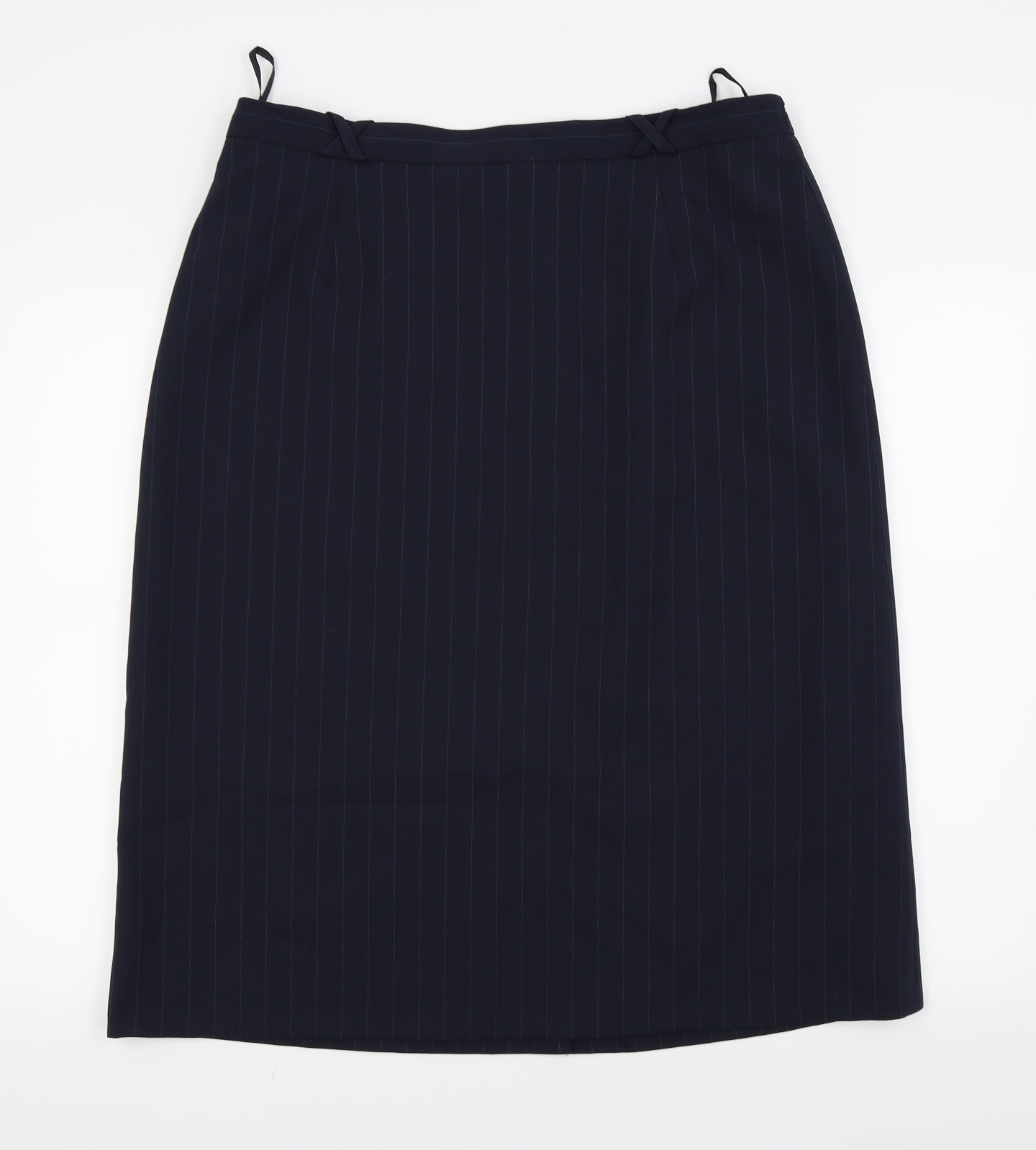 bonmarche Womens Blue Striped  Pleated Skirt Size 18